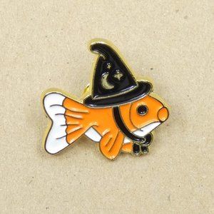 FREE ADD ON WITH PURCHASE  Goldfish Wizard  Enamel Pin
